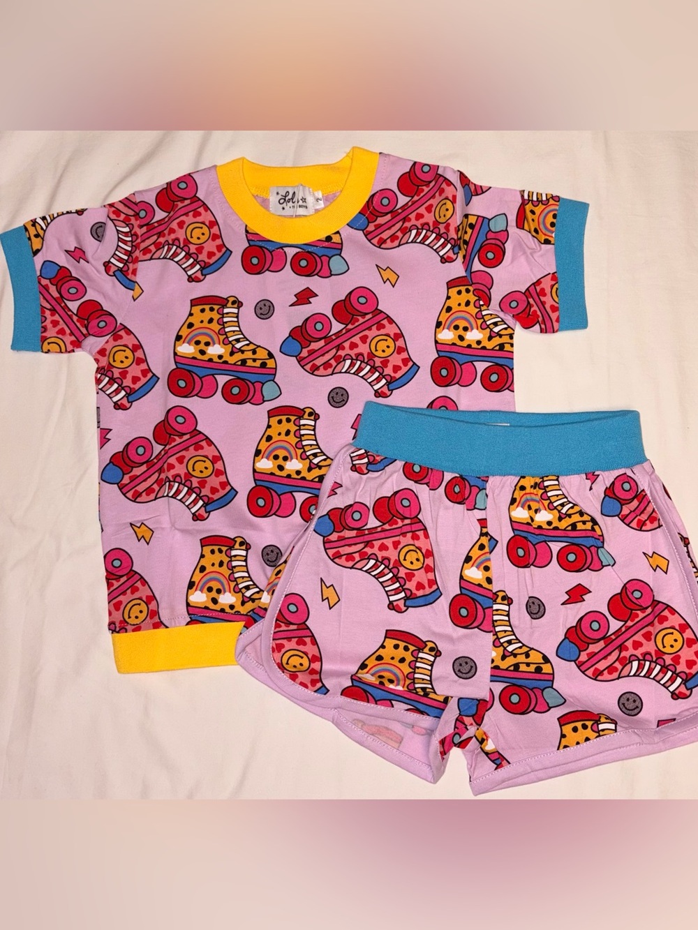 Lola and the Boys Roller Girl Pink Short Set sz 2T NWT